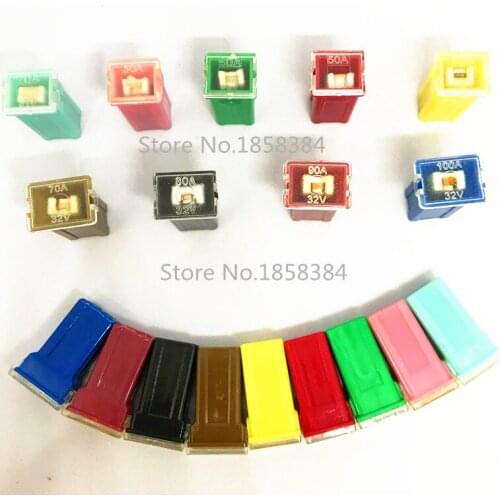 9kinds=27PCS /LOT 20A TO 100A car fuse link auto fuse link PAL Pacific auto link female fuse connector