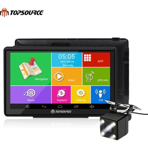 TOPSOURCE android car gps navigation 7 inch screens truck GPS 8GB AVIN automobile navigator Europe/USA/Russia/Spain ect free Map