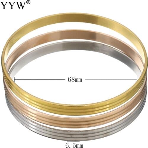 New Fashion Stainless Steel Love Cuff Bangle Gold Color Multilayer Lover Charm Bracelets & Bangles For Women Men 3PCs/Set