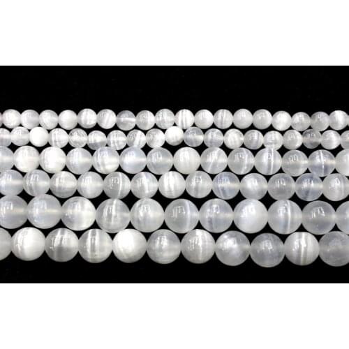Natural Calcite Selenite Round Loose Beads Strand 6/8/10MM For Jewelry DIY Making Necklace Bracelet