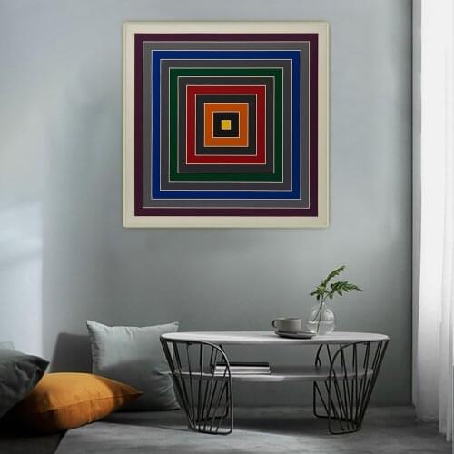 Frank Stella《Gray Scramble》Minimalism Canvas Oil Painting Artwork Poster Picture Wall Hanging Decorations Home Living Room Decor
