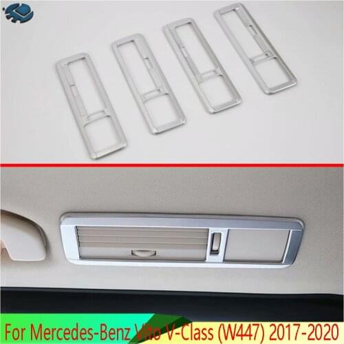 For Mercedes-Benz Vito (W447) V-Class 2017-2020 ABS Chrome Plated Rear Roof Air Vent Frame Trim Cover