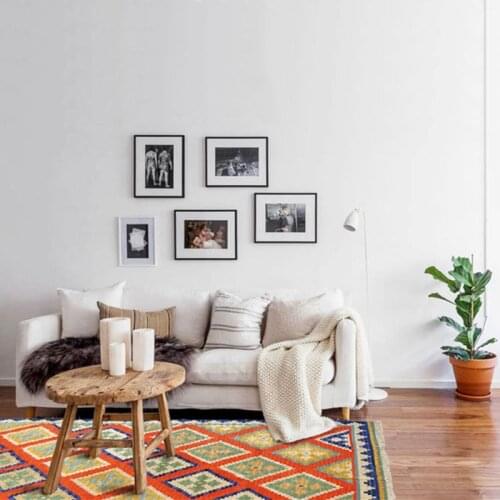 Ins Nordic geometric ethnic style home wool hand-woven living room coffee table bedroom kilim carpet mat gc137kli11yg2