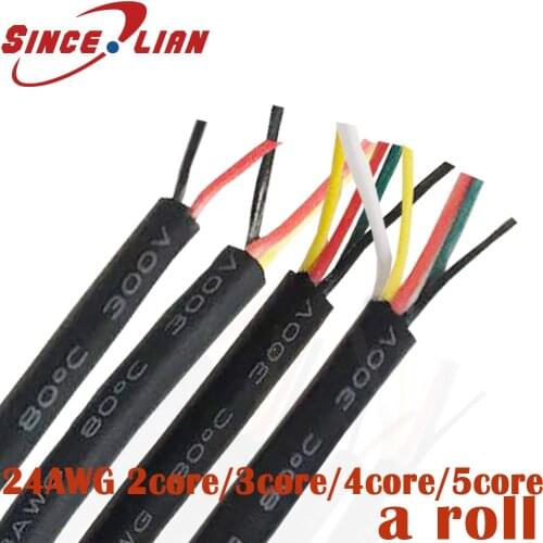 Electr Cabl Cable Wire 24 AWG 2 3 4 5 core Wire multi-core Mouse Wire Signal Control Cable USB Data Cable 200M/300 DHL