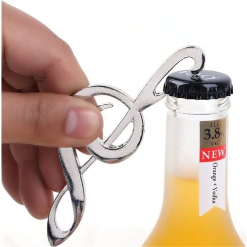 Creative metal music note water bottle opener wedding favor jar can key beer openers kitchen opening tools
