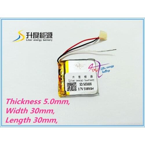 Liter energy battery 3.7V 503030 3 line The tablet battery MP3MP4 MP5 500MAH polymer lithium battery