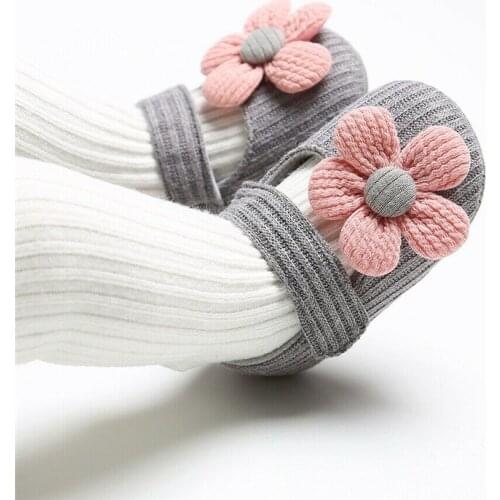 Cute Baby Boy Girl Unisex Floral Soft Sole Crib Shoes Flower Cotton Prewalker Shoes Anti-slip Baby Shoes 0-18M