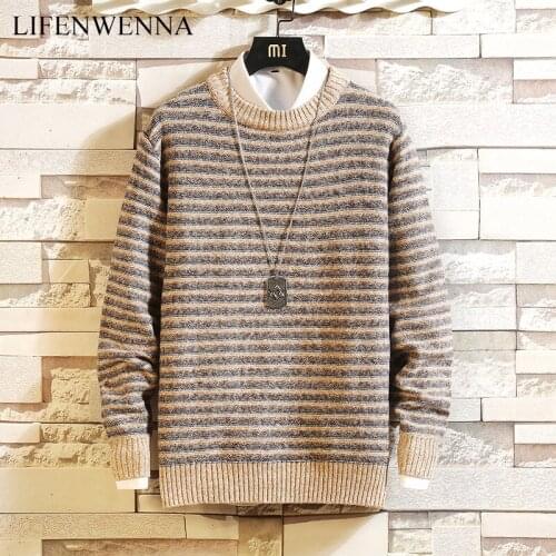 Autumn New Style Sweater Men Winter Fashion Spell Color Round Neck Slim Pullover Men Convenient And Comfortable Pull Homme M-5XL