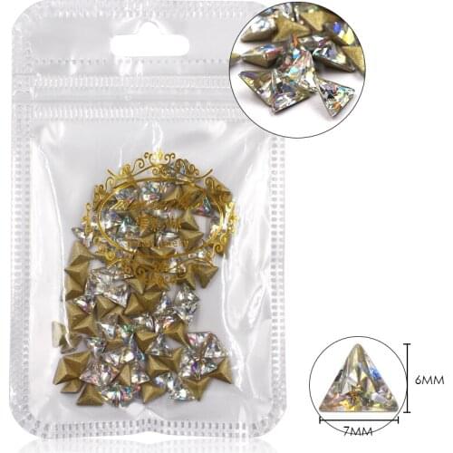 New 10Pcs/lot AB Color Zircon Multisize Rhinestone 3D Nail Art Decoration Bling Rhinestone DIY Nail Crystal Decoration meicailin