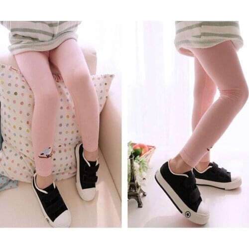 New Baby Girls Leggings Korean Version Embroidered Bird Cotton Pants Spring Autumn Casual Pants Kids Comfortable Leggings