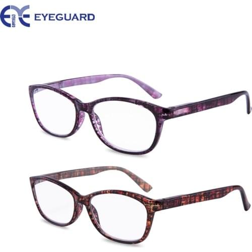 EYEGUARD High Magnification Power 2 Pairs Spring Hinge Reading Glasses Ultra Clear Women Stylish Readers 4.50 5.00 5.50 6.00