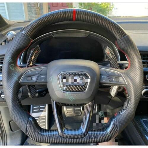 Customized Real Carbon Fiber Steering Wheel For Audi Q5 Q5L Q7 SQ5 2018