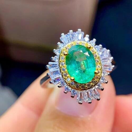 The Best Gift for Your Loved Girl 100% Natural and Real Emerald Ring 925 sterling silver Ring For men or women