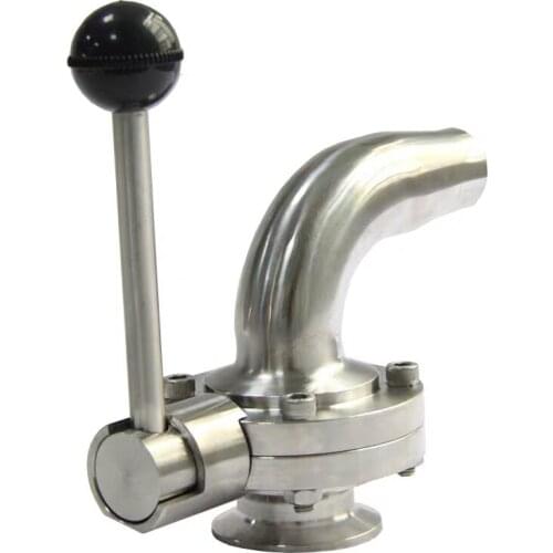 2-1/4" 57mm SS304 Stainless Steel Sanitary one side 77.5mm Tri Clamp one side elbow Butterfly Valve Homebrew Beer Dairy Product