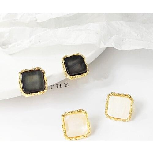 Korean Version of Geometric Square Ear Studs Earrings Temperament Earrings for Women серьги 2020 Trendy Fashion Female Jewelry
