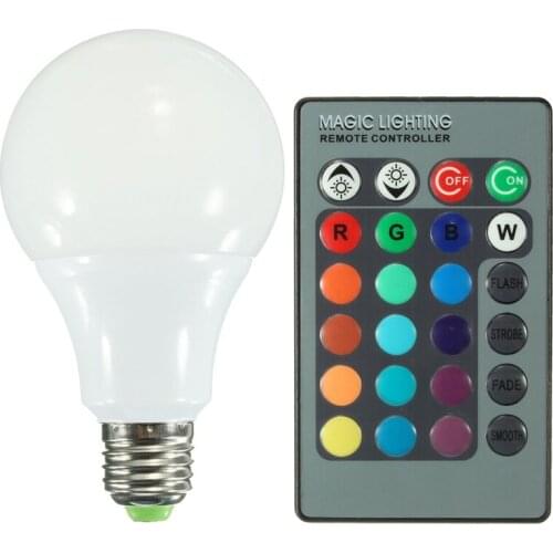 AC85-265V LED Bulb Lamps E27 RGB LED Globe Light Lamp Bulb 16Color Changing With 24 Keys Remote Control Dropshipping
