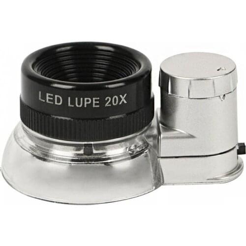 6 LED Lights Magnifying Glass 20X Optical Glass Lens Handheld Eye Loupe Jewelry Watchmakers Reading Metal Magnifier Multif