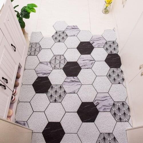 Living Room Bedroom Entrance Mats Carpet Hallway Bathroom PVC Kitchen Door Mat Anti-slip Freely Cuttable Custom Doormat Carpet