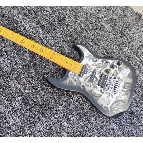 High quality double-sided whirlpool electric guitar, finger board inlaid with five stars, tremolo bridge, free transportation