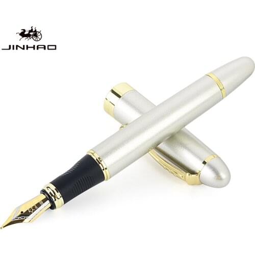 High Quality Silver Iraurita Fountain Pen Luxury Jinhao 450 Full Metal Golden Clip Pens Writing Stationery Office School
