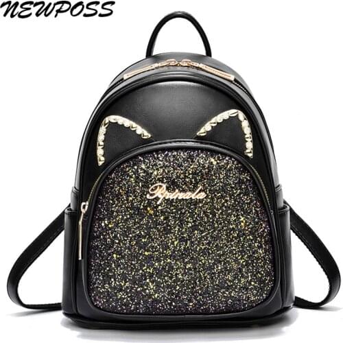 High Quality PU Leather Rivet Backpacks for Teenage Girls School Shoulder Bags Backpack Multi-function Women Small mochila mujer