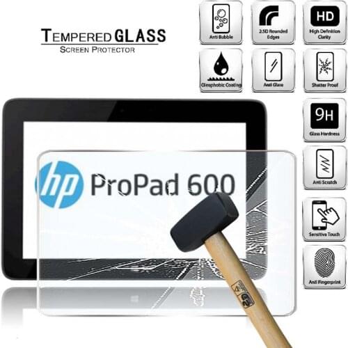 Tablet Tempered Glass Screen Protector Cover for HP ProPad 600 10.1" Tablet Computer Explosion-Proof Anti-Scratch Screen Film