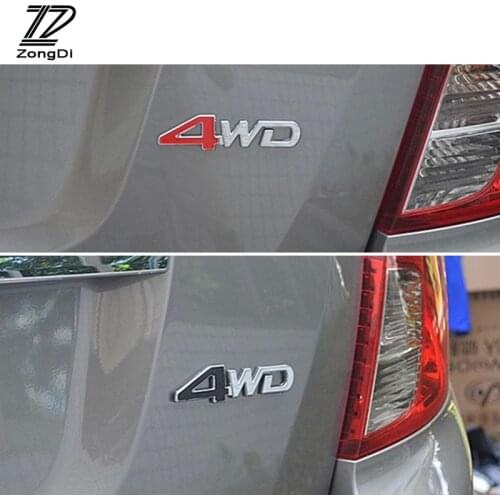 ZD 4WD 4X4 Car 3D Metal Stickers for Toyota c-hr Kia sportage Peugeot 3008 Honda civic Hyundai tucson 2017 Accessories 2017