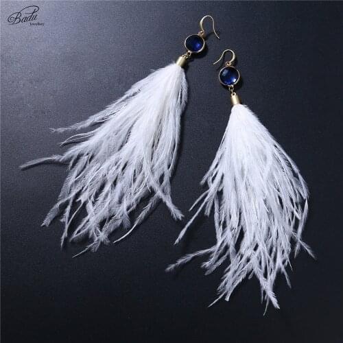 Badu Vintage Feather Earring For Women Long Light Weight 4 Colors Holiday Jewelry Spring Fashion Gift Drop Shipping