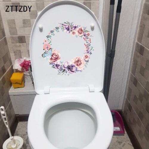 ZTTZDY 21.7*23CM Miramar Ring Girl Bedroom Wall Sticker Mural Decor Classic Toilet Decal T2-0058