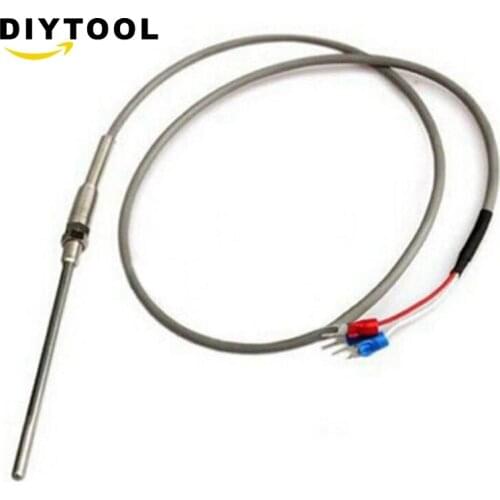 1M High Temperature Cable PT100 RTD+5mm Thread Thermometer Sensor -200~400℃ good