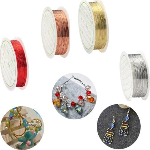 1 Roll (0.2mm-1mm) Alloy Wire Gold Copper Silver Color DIY Craft Beads Cord Copper Wires Beading Wire for Jewelry Finding