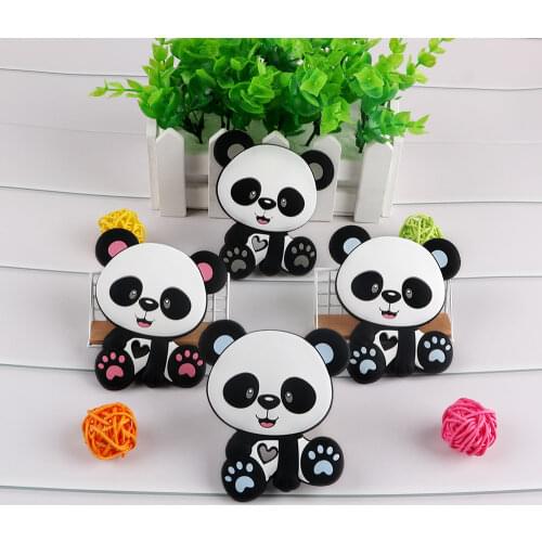 Kovict 1pcs Silicone Teethers Rodent Panda Animals Food Grade Silicone Teething Toys For Teeth Tiny Rod Baby Teethers Gift