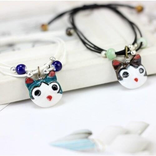 12 Pieces/Lot Ceramic Bead Strand Cartoon Animal Pendants Bracelet For Women Bracelets Charm Bangle Jewelry Multilayer Bangles