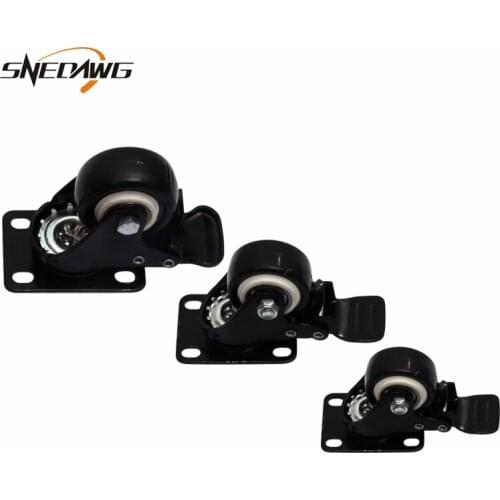 2pcs 1.5/2/2.5inch Swivel Caster with Brake PU Rubber Furniture Caster Wheel Anti-wrap Wheel Caster for Desk Chair Baby Cradle