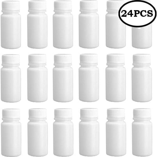 24pcs/lot 10cc 10ml HDPE Plastic White Empty refillable pill bottles container for Vitamin packaging