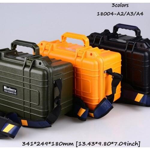 [3 colors] 341*249*180mm IP68 waterproof sealed cases abs plastic tool box plastic anti tank shock box instrument case