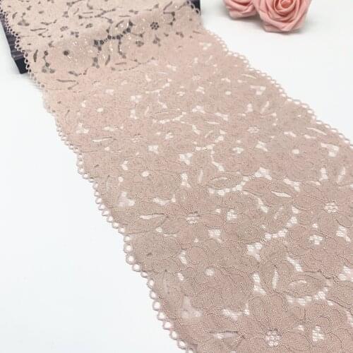 3M/lot 9 1/4 inch (23.5cm) Pale Pink Shiny Heavy Elastic Stretch Lace trim Skirt Hem Underwear Sewing Craft DIY Apparel Fabric