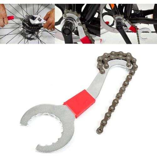 3-in-1 Bike Repair Tool Bottom Bracket Freewheel Wrench Chain Spanner Carbon Steel Multi-function Bike Repairing Assembling Tool