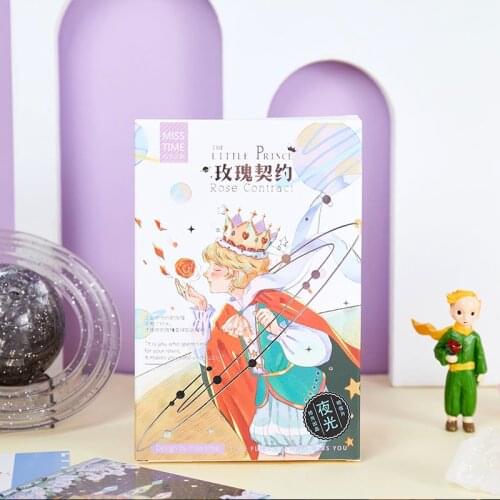30 Sheets/Set The Little Prince Rose Contract Postcard Luminous Gift Message Card Blessing Greeting Cards