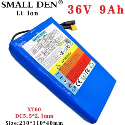 36V 9Ah 9000mAh 18650 lithium battery pack 10S3P 250-500W High power 42V Electric scooter wheelchair ebike Thin portable battery