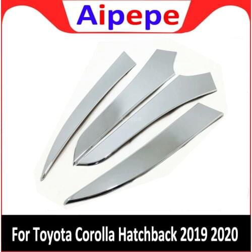 For Toyota Corolla Hatchback 2019 2020 ABS Chrome Front headlight eyebrow Eyelid Cover Trim Car Styling Accessories 4pcs