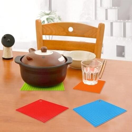 NHBR 4 Pcs Silicone Pot Holder Non-Slip Durable Dishwasher Safe Heat-Resistant Hot Plates Service Mat
