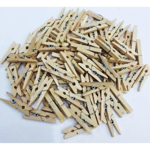 50pcs Natural Mini Small Wooden Clips For Photo Clips Clothespin Decoration Craft Clips Size 25mm V1765