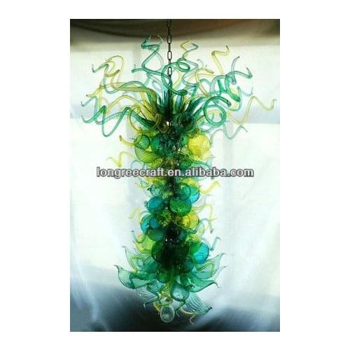 60inches Clear Green Chihuly Glass Sculpture Chandelier Lighting Floor Mounted Fixture