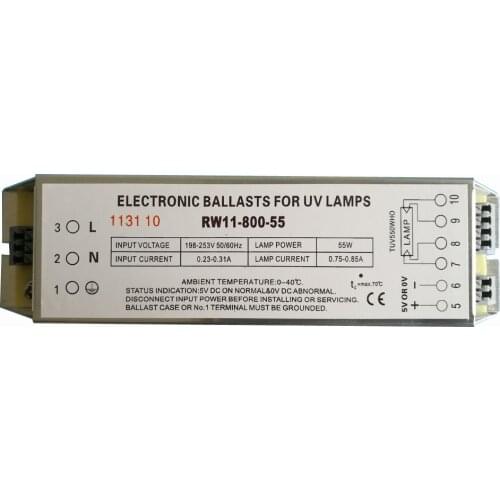 Germicidal Lamp Electronic Ballasts for UV Lamps Ballast RW11-800-55 UV Lamps 55W
