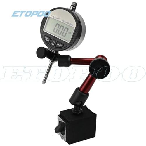 Digital Dial Indicator 0-12.7Mm/0.5'' 0-25.4Mm 0.01Mm with Mini Magnetic Base Holder Gauge Caliper Measuring Tools