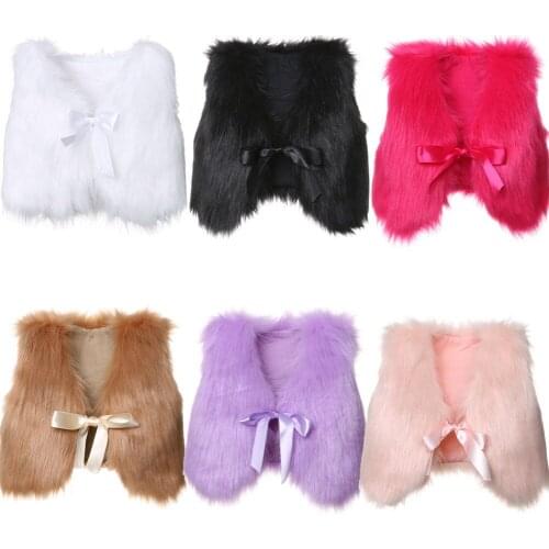 2019 Fashion Spring Baby Girl Faux Fur Vest Waistcoat Kid Warm Winter Jacket Outwear Coat Solid Soft Vests Clothes 6M-5Y