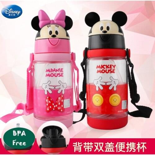 Disney Water Cup Childrens Water Cup Tritan BPA Free Anti-fall Pupil Water Pot Cartoon Cup Kindergarten Double Covered Cup