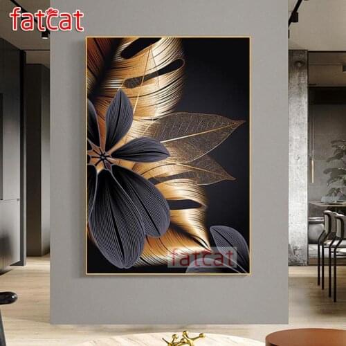 FATCAT Leaf plant Large Diy Diamond Painting Full square round drill 5d Diamond Embroidery Kits wall Decoration AE2914