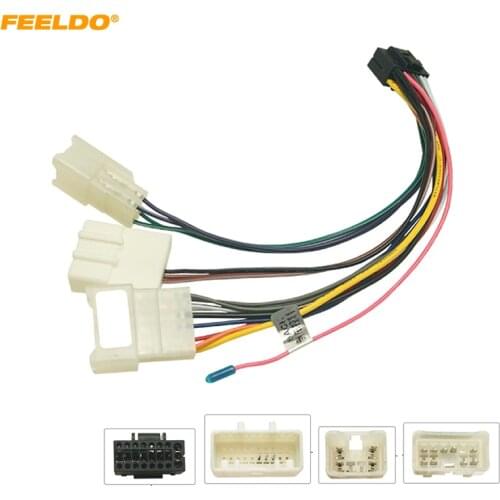 FEELDO 16P Car Head Unit Wire Harness Adapter For Toyota OEM Car Radio Harness With 3-Terminal #HQ2771